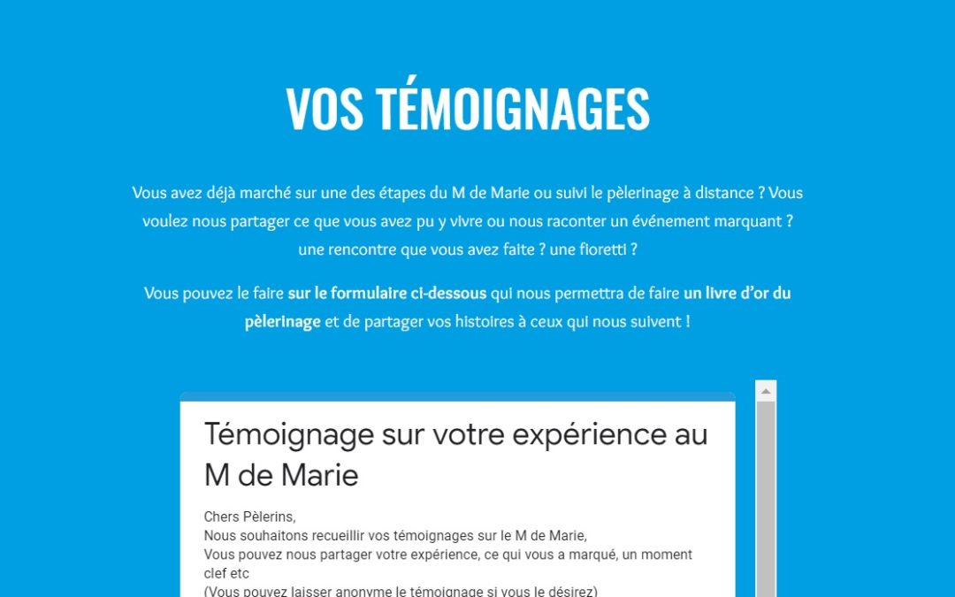 Vos témoignages nous intéressent !